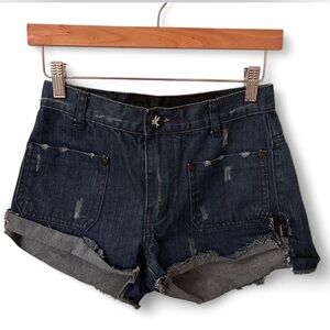 One Teaspoon distressed denim shorts w/ frayed & relaxed fit—effortlessly cool!